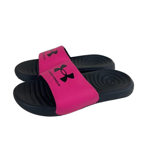 Under Armour Other - Under Armour Little Girls Sz 2 Ansa Sport Athletic Slide Sandals Pink Black